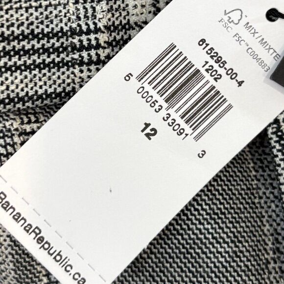 Banana Republic High Rise Tapered Ankle Crop Pants Women's Gray Plaid NWT sz 12 - Picture 6 of 13